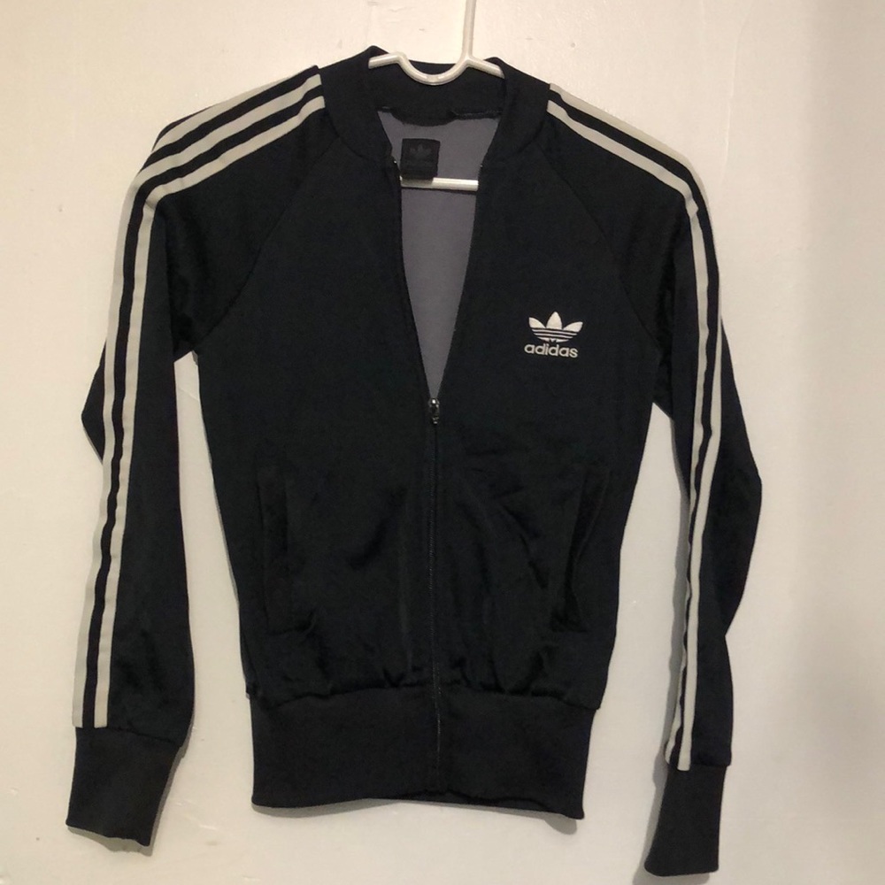 Adidas Black Nylon Zip Jacket